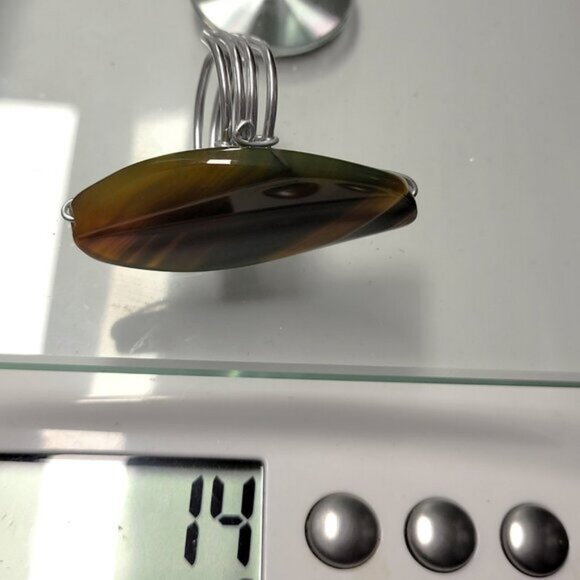 Green Agate Ring Adjustable Band Handmade Semi Precious Ring- Unique ! - Picture 9 of 9